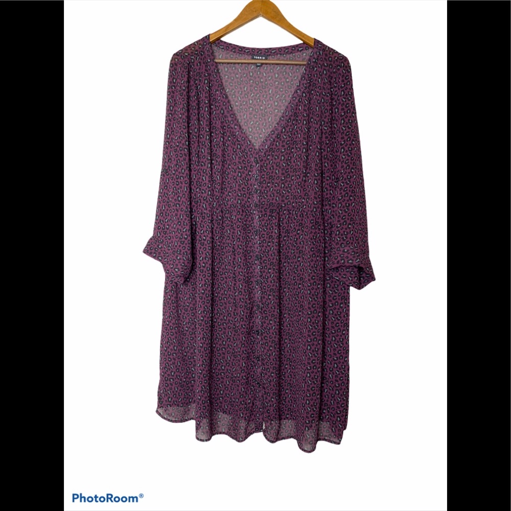 Torrid Animal Print Chiffon Dress